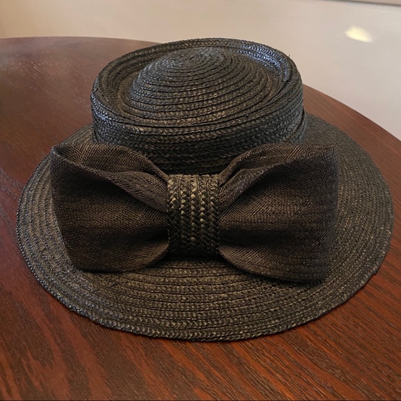 Betmar New York Vintage Fancy Black Straw Hat - Picture 2 of 7